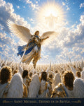 Saint Michael, Defend Us in Battle | Archangel Leading the Army | Printable Digital Download