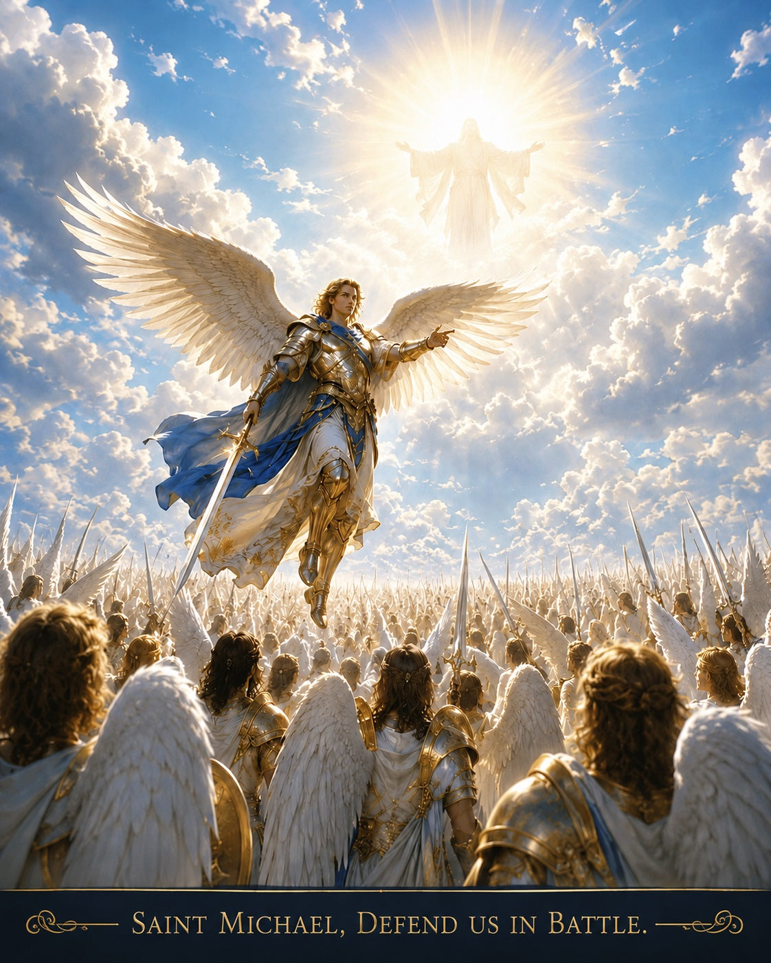 Saint Michael, Defend Us in Battle | Archangel Leading the Army | Printable Digital Download