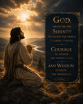 The Serenity Prayer | Christ Kneeling in Prayer | Printable Digital Download